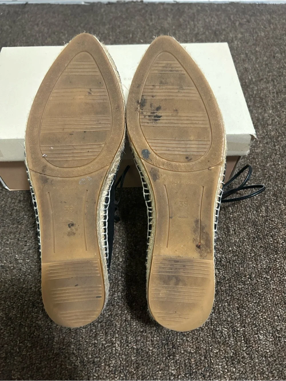 Women’s Black Faux Suede Lace-Up Espadrille Flats